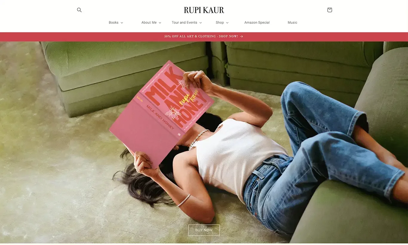 Best Author Website #2 Rupi Kaur